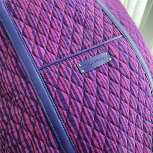 Vera Bradley Trimmed Laptop Tote in Impressionista Stripe - Picture 3 of 9